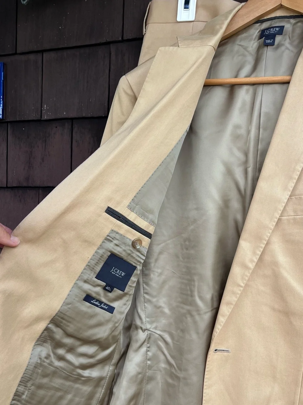 J.Crew Ludlow jacket, summer suit tan beige blazer 40 L